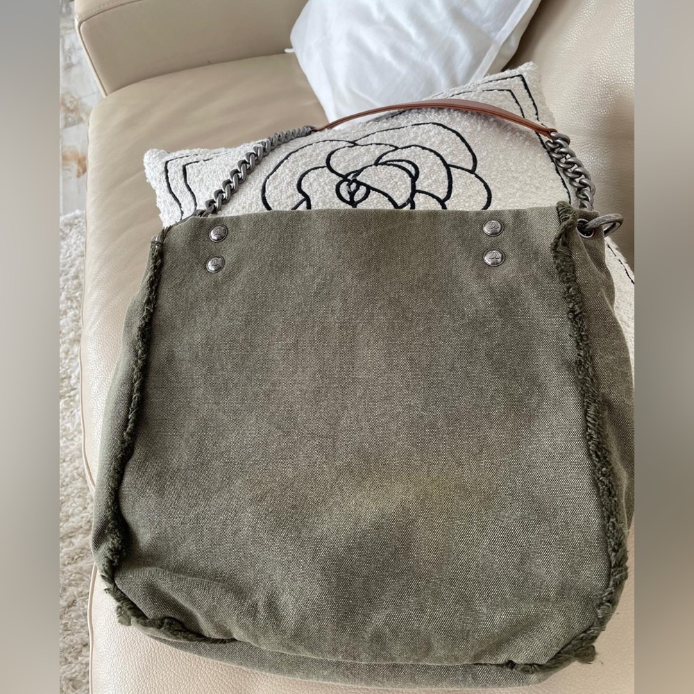SOLD CHANEL Olive Canvas and Sqeuin Cuba La Habana bag Ruthenium Hardware,2016 - Picture 4 of 12